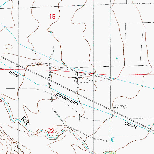 Topographic Map of Hope West Cemetery, NM