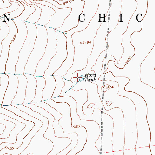 Topographic Map of Hord Tank, NM