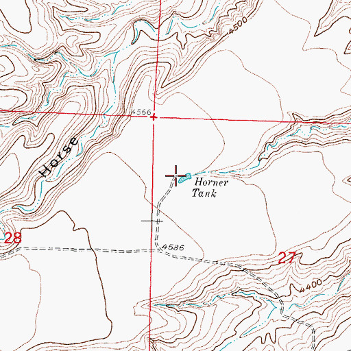 Topographic Map of Horner Tank, NM