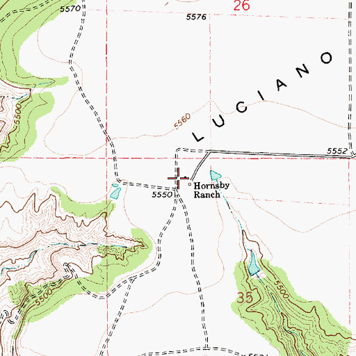Topographic Map of Hornsby Ranch, NM