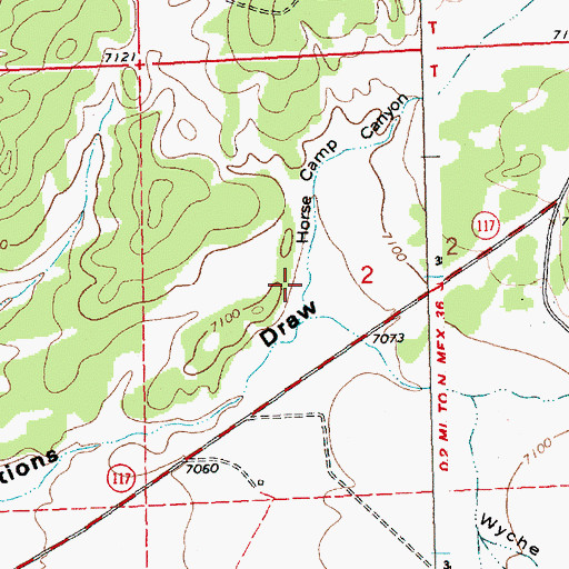Topographic Map of Horse Camp Canyon, NM