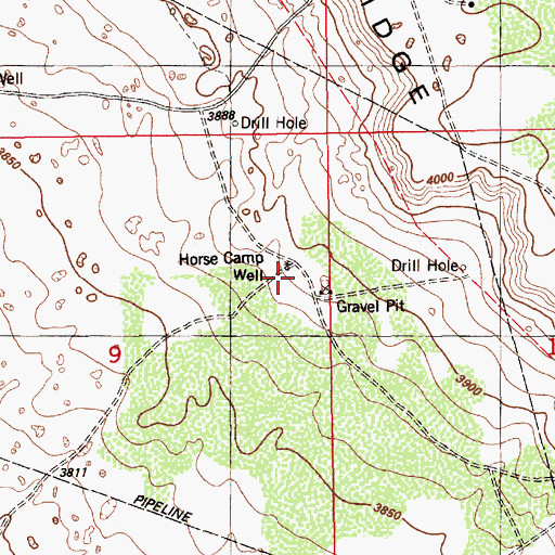 Topographic Map of Horse Camp Well, NM