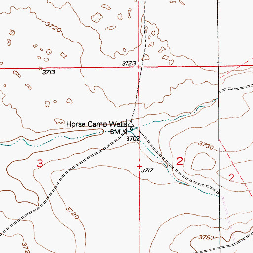 Topographic Map of Horse Camp Wells, NM