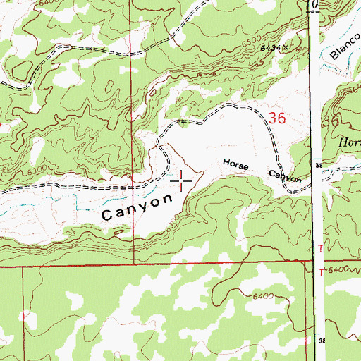 Topographic Map of Horse Canyon, NM