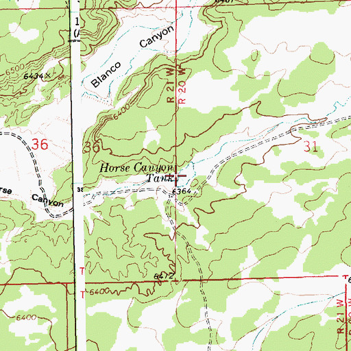 Topographic Map of Horse Canyon Tank, NM