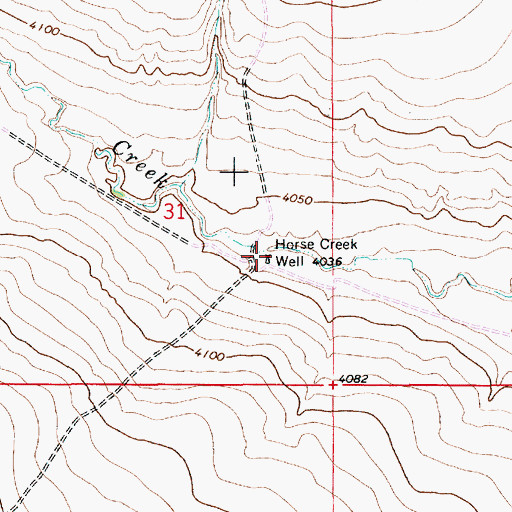 Topographic Map of Horse Creek Well, NM