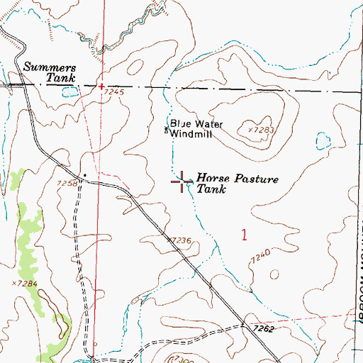 Topographic Map of Horse Pasture Tank, NM