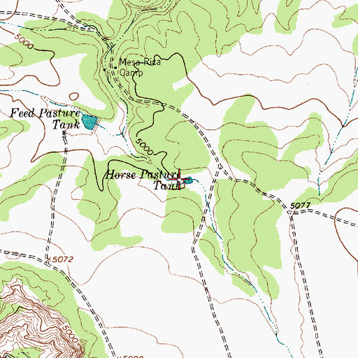 Topographic Map of Horse Pasture Tank, NM