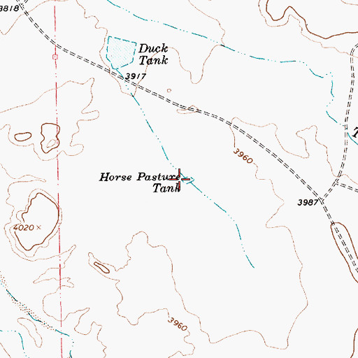 Topographic Map of Horse Pasture Tank, NM