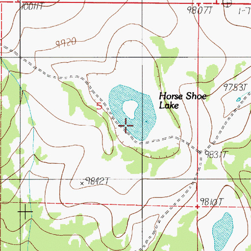 Topographic Map of Horse Shoe Lake, NM