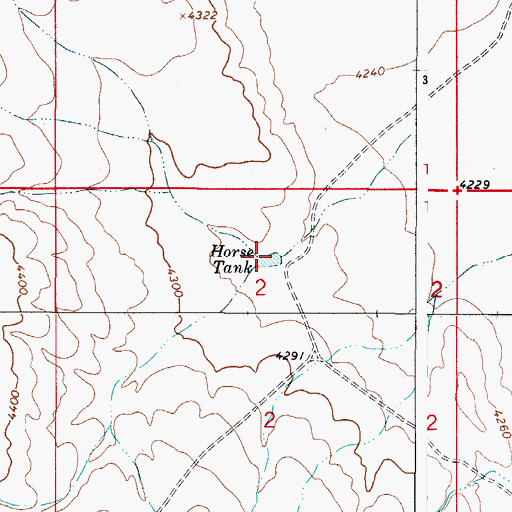 Topographic Map of Horse Tank, NM