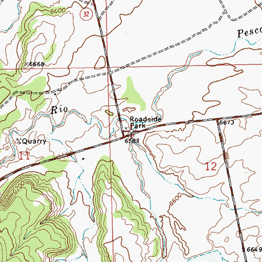 Topographic Map of Horsehead Canyon, NM