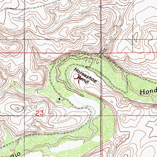 Topographic Map of Horseshoe Bend, NM