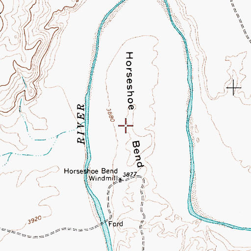 Topographic Map of Horseshoe Bend, NM