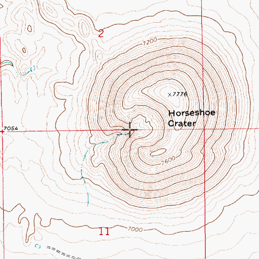 Topographic Map of Horseshoe Crater, NM