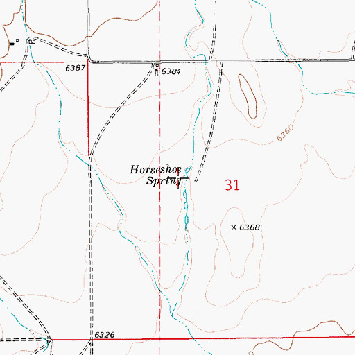Topographic Map of Horseshoe Spring, NM