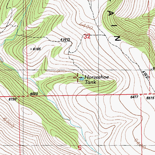 Topographic Map of Horseshoe Tank, NM