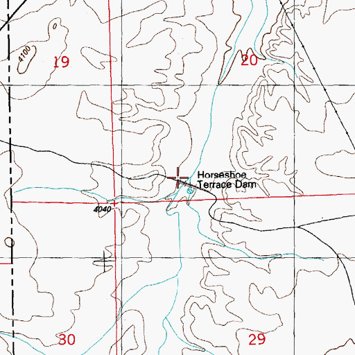 Topographic Map of Horseshoe Terrace Dam, NM