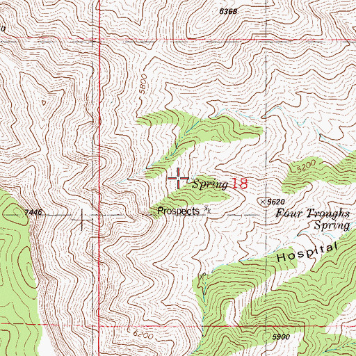 Topographic Map of Hospital Spring, NM