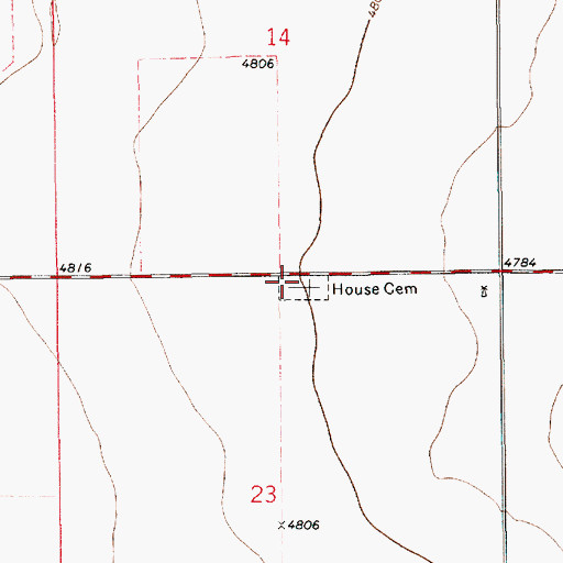 Topographic Map of House Cemetery, NM