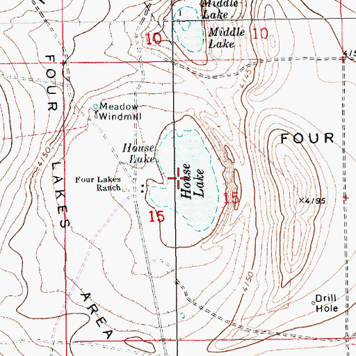 Topographic Map of House Lake, NM