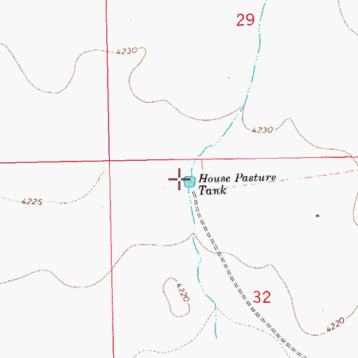 Topographic Map of House Pasture Tank, NM