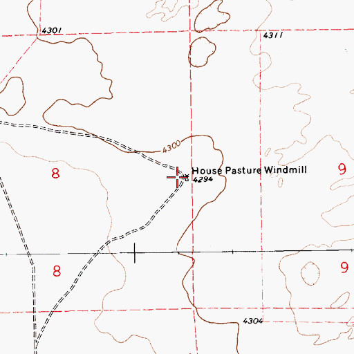 Topographic Map of House Pasture Windmill, NM