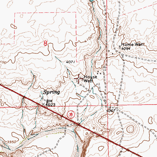 Topographic Map of House Well, NM