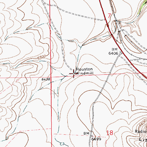 Topographic Map of Houston Windmill, NM