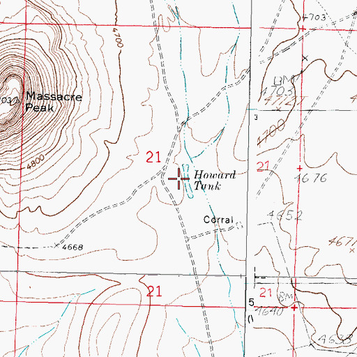 Topographic Map of Howard Tank, NM