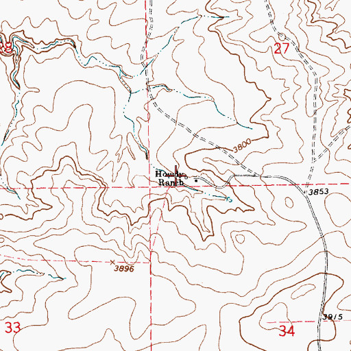 Topographic Map of Howdy Ranch, NM
