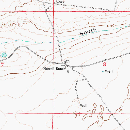Topographic Map of Howell Ranch, NM