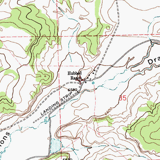 Topographic Map of Hubbell Ranch, NM