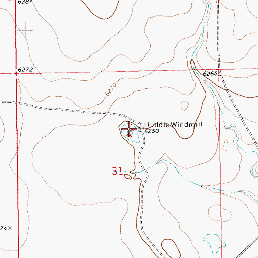 Topographic Map of Huddle Windmill, NM
