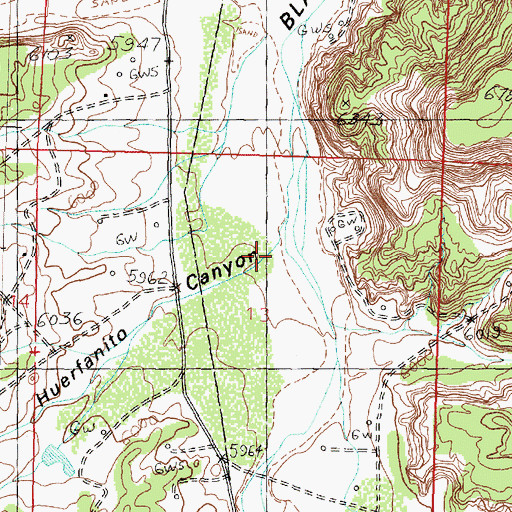 Topographic Map of Huerfanito Canyon, NM