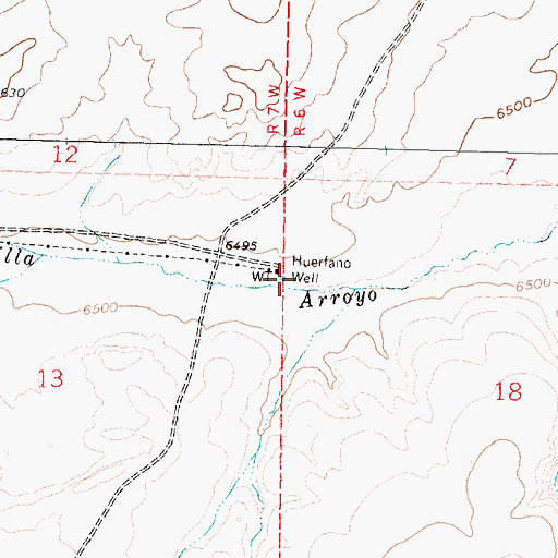 Topographic Map of Huerfano Well, NM