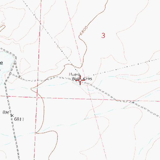 Topographic Map of Huero Well, NM