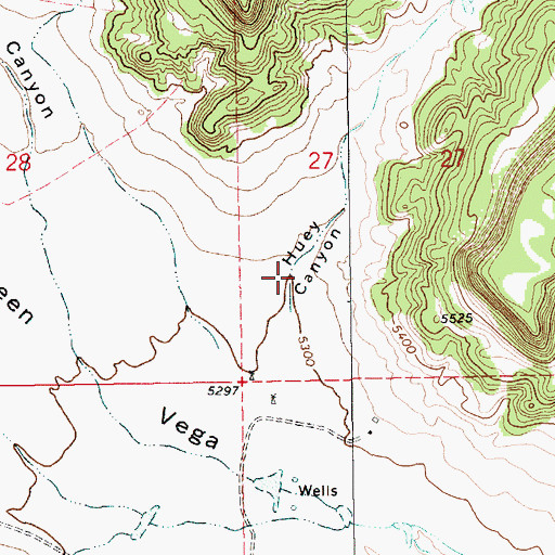 Topographic Map of Huey Canyon, NM