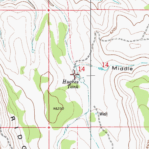 Topographic Map of Hughes Tank, NM