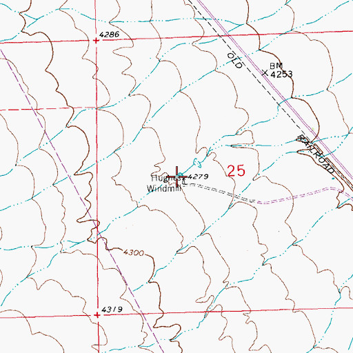 Topographic Map of Hughes Windmill, NM