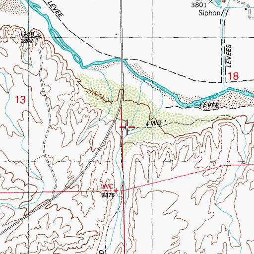 Topographic Map of Hughs Canyon, NM