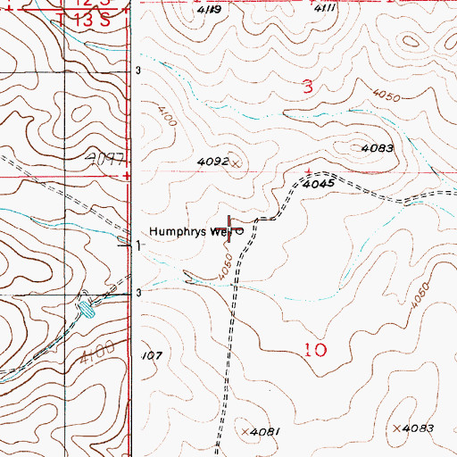 Topographic Map of Humphrys Well, NM