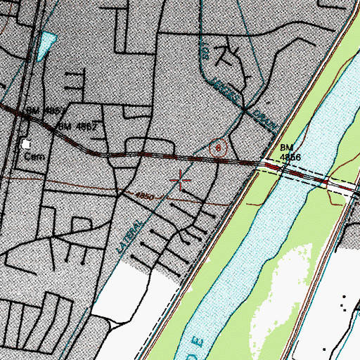 Topographic Map of Huning Lateral, NM