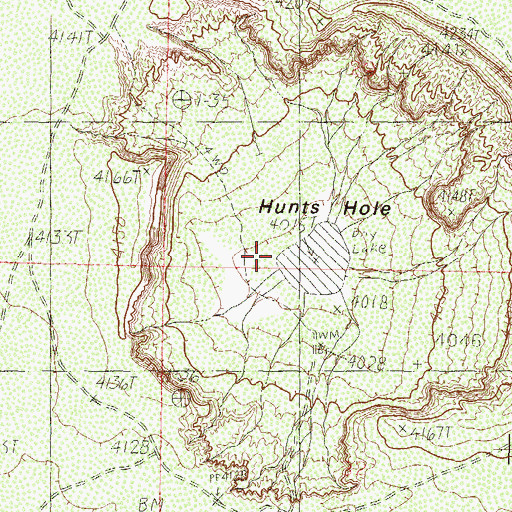 Topographic Map of Hunts Hole, NM