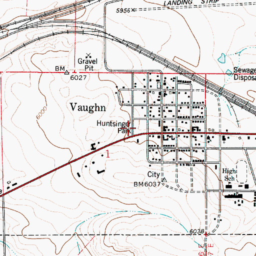 Topographic Map of Huntsinger Park, NM