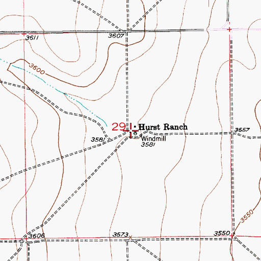 Topographic Map of Hurst Ranch, NM