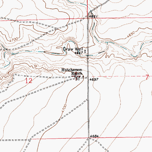 Topographic Map of Hutcherson Ranch, NM