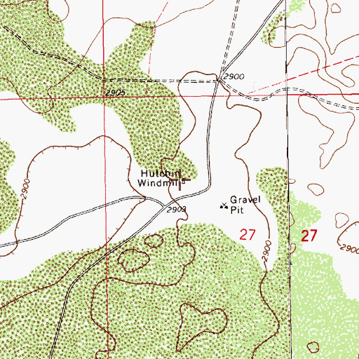 Topographic Map of Hutchin Windmill, NM