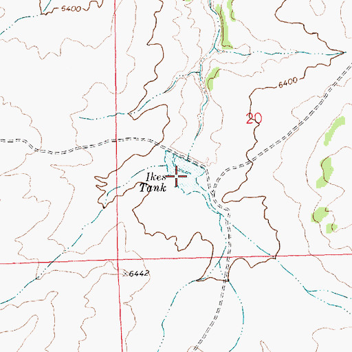 Topographic Map of Ikes Tank, NM