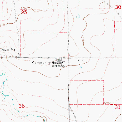 Topographic Map of Ima Community House, NM